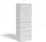 Vicco Kleiderschrank Claus, Wei&szlig;, 74 x 191.5 cm