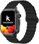 Knauermann - PRO 4 Ultra - Schwarz, eckig, Silikonband Schwarz mit Anruf & SOS