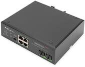 DIGITUS Industrieller 4-Port Gigabit PoE+ Switch mit 2 x SFP Uplink