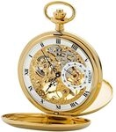REGENT 11330090 Skelett-Taschenuhr Savonette mit Handaufzug