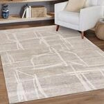 Mazovia Teppich - Beige Modern Abstrakt Teppich - Teppich f&uuml;r Wohnzimmer,