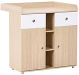 Beliani Baby Wickeltisch Schrank Holzoptik braun 69x90x90 cm 2 Schubladen 3...