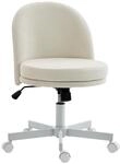 HOMCOM Homeoffice Stuhl mit Chenille-Optik H&ouml;henverstellbar 120 kg Creme