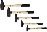 Schlosserhammer Hammer H&auml;mmer 100/200/300/800/1000g Set 5tlg Hammerset