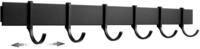 Designfabrik Hamburg Hakenleiste | 40 cm Schwarz | Ohne Bohren |6 Haken