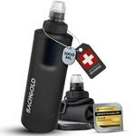 Bachgold Squeeze Wasserfilter Outdoor mit Virenfilter, Grau 1000 ml | Filtert 99,99%