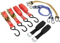LAS 10343 Spanngurt Haltegurt-Set, 8-teilig, Schwarz