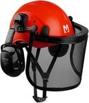 Mustbau Kettens&auml;genhelm, Schutzhelm mit Geh&ouml;rschutz und Netzvisier, 53 bis 63...