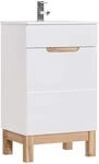 Lomadox Waschtischunterschrank mit 52cm Keramik-Waschbecken SOLNA-56 Hochglanz...