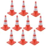 TRUTZHOLM 10x Warnleitkegel Pylone Leitkegel 47 cm Warnkegel mit 2...