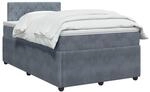 vidaXL Boxspringbett mit Matratze Dunkelgrau 120 x 200 cm Samt