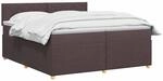vidaXL Boxspringbett mit Matratze Dunkelbraun 200 x 200 cm Stoff, Schlafzimmer,