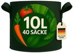 K&ouml;nig Design 40x 10L Pflanzsack aus Vlies Stoff - 40er Set 10L Pflanztaschen...