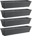 Balkonkasten 100 cm 4er Set Wasserspeicher Anthrazit 25 Liter Pflanzkasten
