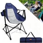 CCLIFE Schaukelstuhl Camping, 105 * 90 * 65 cm,bis 100 kg, Blau, Faltbar