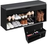 tectake&reg; Sitzbank mit Stauraum, Schuhregal mit Sitzbank, 104 x 30 x 49 cm,...