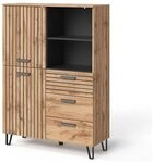 Vicco Garderobe Amber, Eiche Wotan, 100 x 142 cm | zur Ablage von B&uuml;chern,...