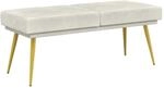 vidaXL Doppellagige Bank Creme 120 x 45 x 46 cm Samt