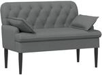 vidaXL Zweisitzer mit Knopfheftung Dunkelgrau 111 x 68 x 80 cm Stoff