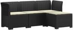 vidaXL 4-Sitzer Garten Sofa mit Kissen Rattan Look PP Anthrazit