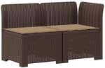 vidaXL 2-Sitzer Garten-Sofa mit Kissen Rattan-Look PP Braun