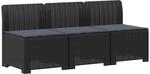 vidaXL 3-Sitzer Garten Sofa mit Kissen Rattan-Look PP Anthrazit, Garten-,...