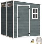 Outsunny Ger&auml;tehaus 2,89 m&sup2; Holzoptik 3 Fenster 182 x 182 x 196 cm Grau