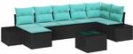 vidaXL Gartensofa-Set 8 STK. Schwarz Poly-Rattan