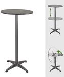 TRUTZHOLM 2in1 Stehtisch h&ouml;henverstellbar &Oslash;60 cm Rund Aluminium Anthrazit