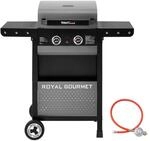 Royal Gourmet 2-Brenner Gasgrill 5 kW Grillwagen mit klappbaren Seitenablagen,