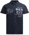 Camp David Herren Kurzarmhemd mit Label Prints Blue Navy, M