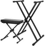 Classic Cantabile Keyboardst&auml;nder doppelstrebig und Keyboardbank Deluxe Set -...