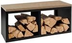 osoltus Brennholzregal Brennholzlager mit Bank 102cm x 35cm x 40cm indoor &...