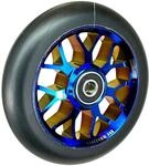 F26 Stunt Scooter Rolle, Spy7, 110 mm, Blauchrom/PU Schwarz