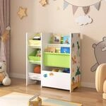 [en.casa] Kinderregal Vimianzo B&uuml;cherregal mit 4 Ablagef&auml;chern B&uuml;cherkiste 3