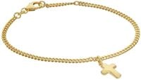 trendor M&auml;dchen-Armband mit Kreuz 925 Silber Vergoldet Panzerband 21581