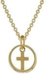 trendor Taufring Anh&auml;nger mit Kreuz Gold 333 + vergoldete Silberkette
