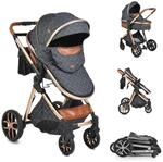 Moni Kinderwagen Alma Sportsitz Tragetasche umbaubar Wickeltasche Sitz umkehrbar
