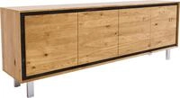 DELIFE Kommode Stonegrace Eiche Natur 200 cm 4 T&uuml;ren Fu&szlig; Vierkant | Edelstahl
