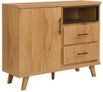 FineBuy Sideboard 116x40x95 cm Eiche-Dekor mit offenem Ablagefach