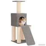 vidaXL Katzennbaum mit Sisal-Kratzs&auml;ulen Hellgrau 146 cm