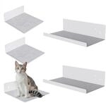 QLS Katzen Kletterwand Set 5-teilig mit Filz Wandmontage Stahl Hellgrau