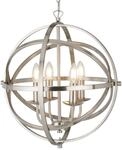 Orbit 4Flammiger K&auml;figrahmen Kugel Pendelleuchte, Satin Silber Satin Silver