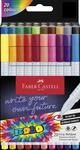 FABER-CASTELL - Filzstifte Set Boldpen, 20 Grip Faserstifte