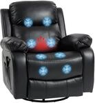 HOMCOM Relaxsessel mit Massagefunktion und 8 Vibrationspunkten, Schwarz