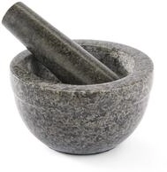 R&Ouml;SLE Granitm&ouml;rser, Anti-Rutsch-Boden, schwarzer Granitstein