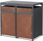 ML-Design M&uuml;lltonnenbox 2er 240L, M&uuml;lltonnenverkleidung f&uuml;r 2 M&uuml;lltonnen,