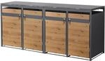ML-Design M&uuml;lltonnenbox 4er 240L, M&uuml;lltonnenverkleidung f&uuml;r 4 M&uuml;lltonnen,