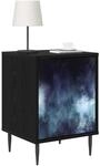 vidaXL Nachttisch RAALTE Schwarz Eichen-Optik 36 x 33 x 51 cm