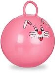 Relaxdays H&uuml;pfball Kinder 2er Set, Hase, mit Griff, pink